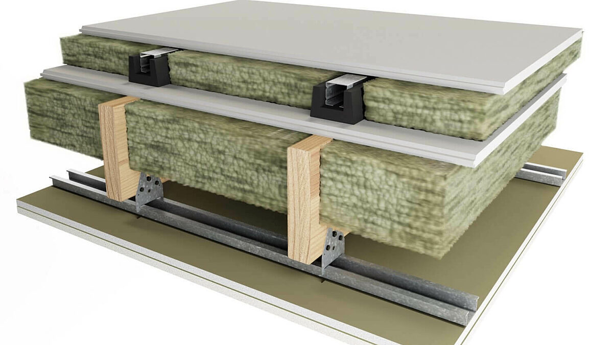 Cross section of Secura™ Interior Flooring Fire & Acoustic System layers